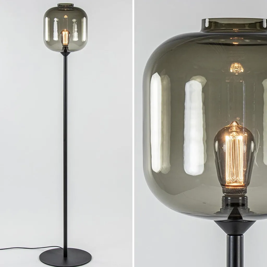 Straluma Vloerlamp Lett zwart/smoke glas> Vloerlampen|Design Verlichting