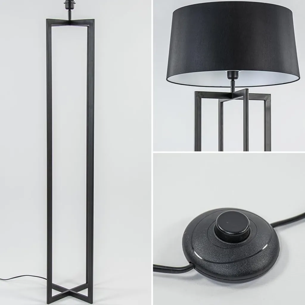 Straluma Vloerlamp Mace frame zwart exclusief kap> Vloerlampen|Lampenvoeten