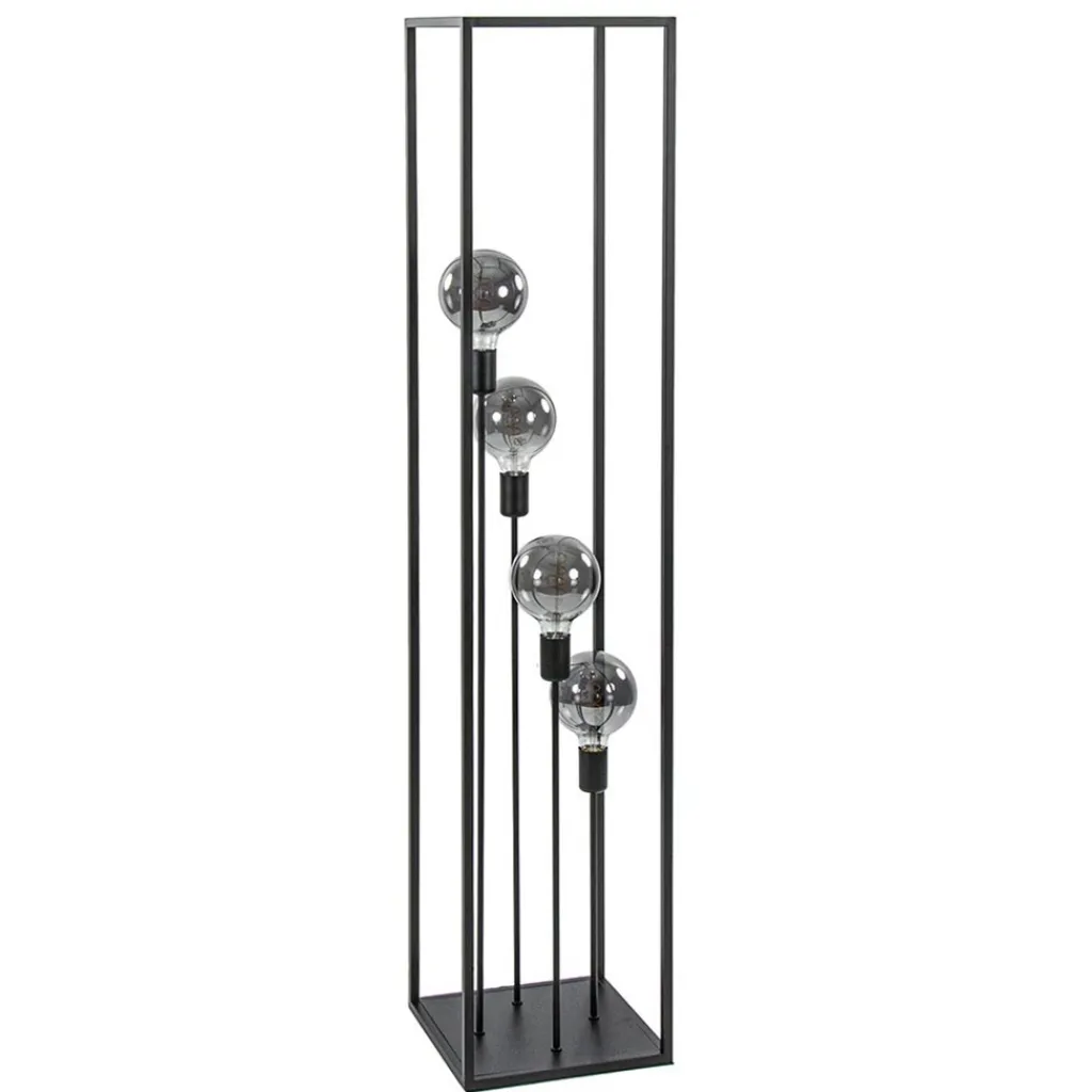 Straluma Vloerlamp open frame zwart 4-lichts> Woonkamerlampen|Slaapkamerlampen