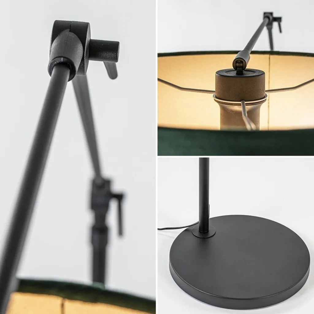 Straluma Vloerlamp Prestige Chic zwart/kap groen> Booglampen|Schemerlampen