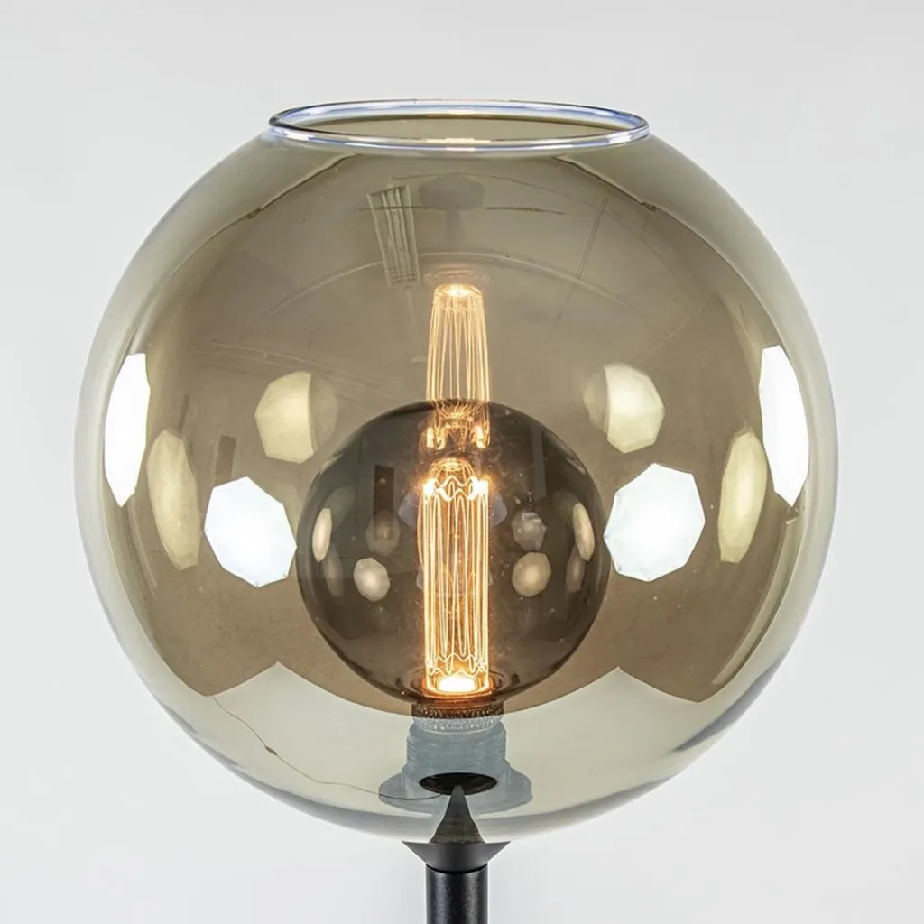 Straluma Vloerlamp zwart + smoke glas> Vloerlampen|Klassieke Verlichting