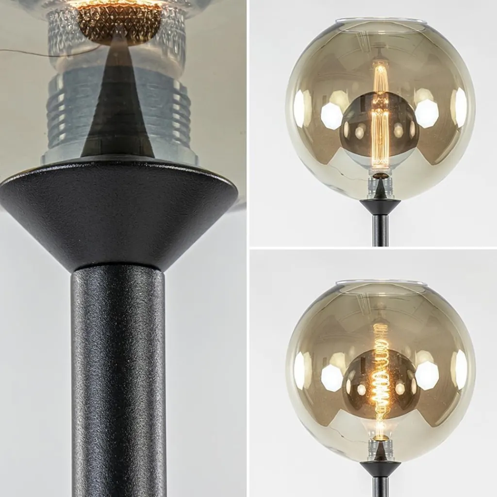 Straluma Vloerlamp zwart + smoke glas> Vloerlampen|Klassieke Verlichting