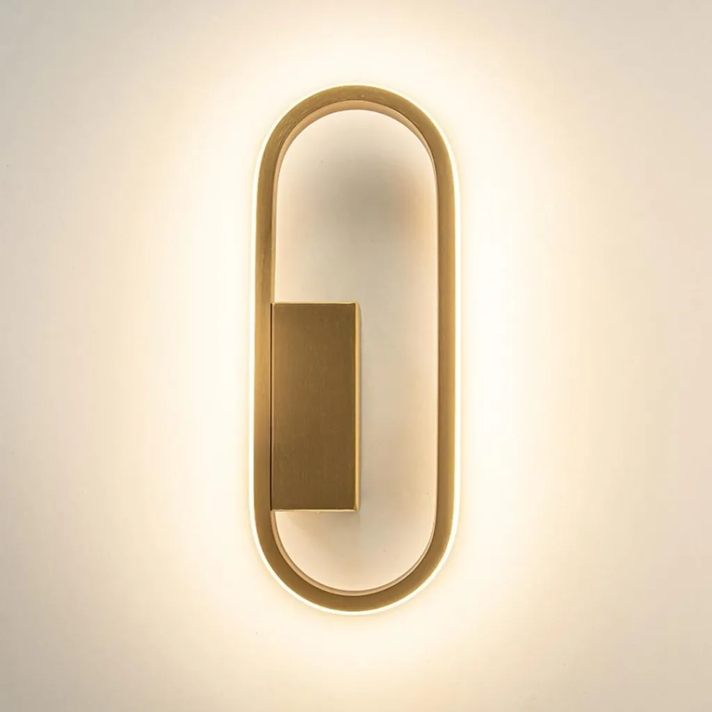 Straluma Wandlamp Anello ovaal matgoud 2700k dim.> Plafondlampen|Wandlampen