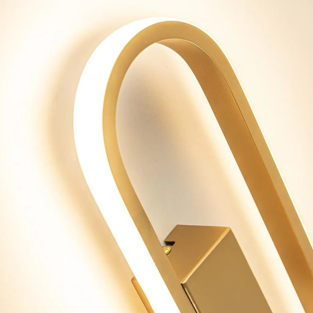 Straluma Wandlamp Anello ovaal matgoud 2700k dim.> Plafondlampen|Wandlampen