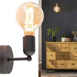 Straluma Wandlamp basic boog klein zwart><noscript><img width=