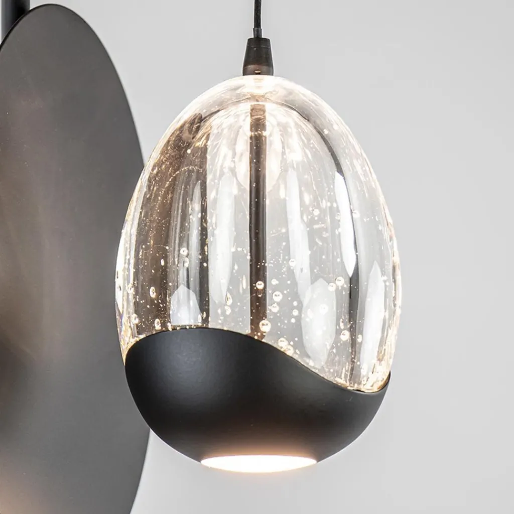 Straluma Wandlamp Black Egg zwart/helder glas> Wandlampen|Woonkamerlampen