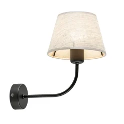 Straluma Wandlamp Chicago zwart/zandkleur kap> Wandlampen|Schemerlampen
