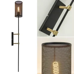 Straluma Wandlamp cilinder zwart/goud XL></noscript> Wandlampen|Industriële Verlichting