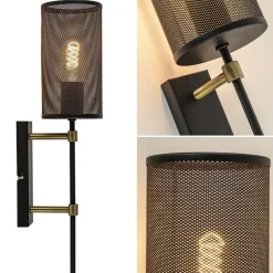 Straluma Wandlamp cilinder zwart/goud S></noscript> Wandlampen|Industriële Verlichting