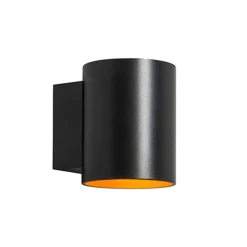 Straluma Wandlamp cilinder zwart/goud> Woonkamerlampen|Slaapkamerlampen