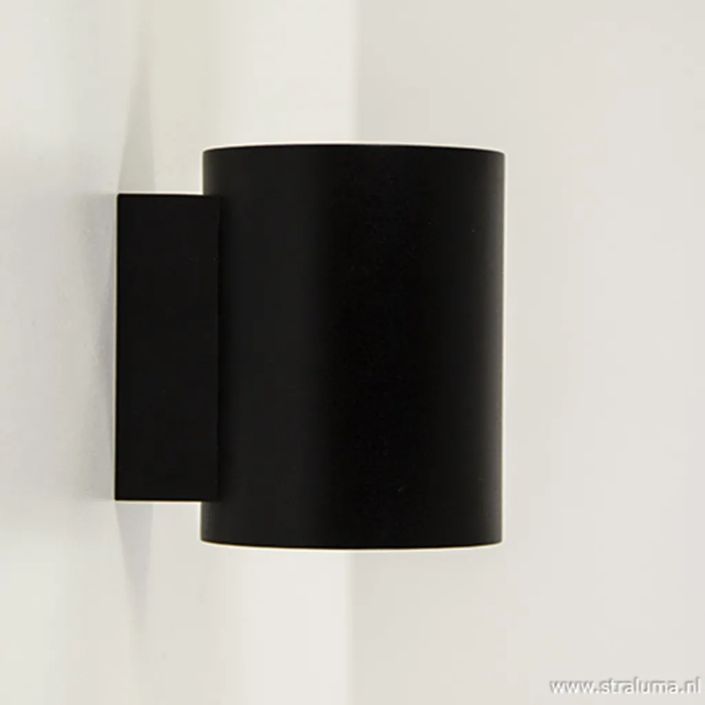 Straluma Wandlamp cilinder zwart/goud> Woonkamerlampen|Slaapkamerlampen
