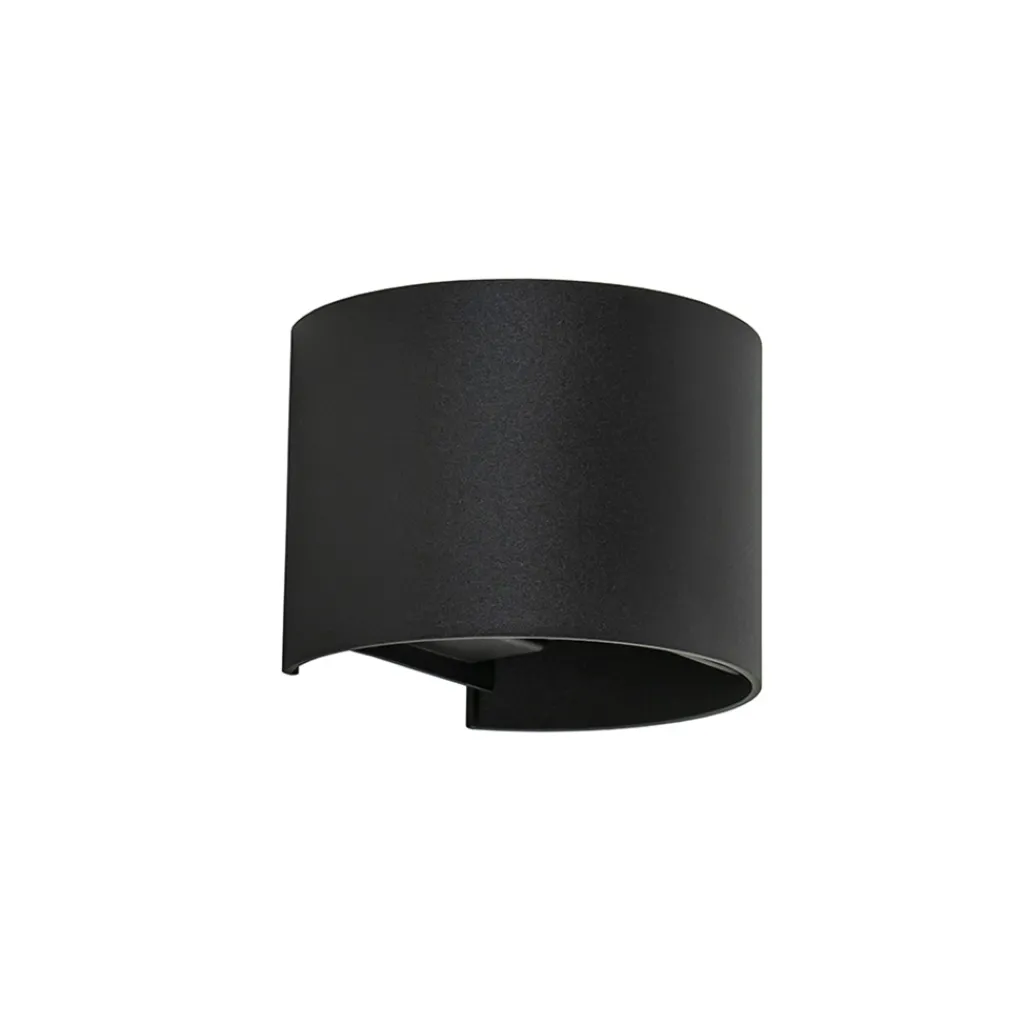 Straluma Wandlamp Davos afgerond zwart IP54 2700k> Wandlampen|Buitenlampen