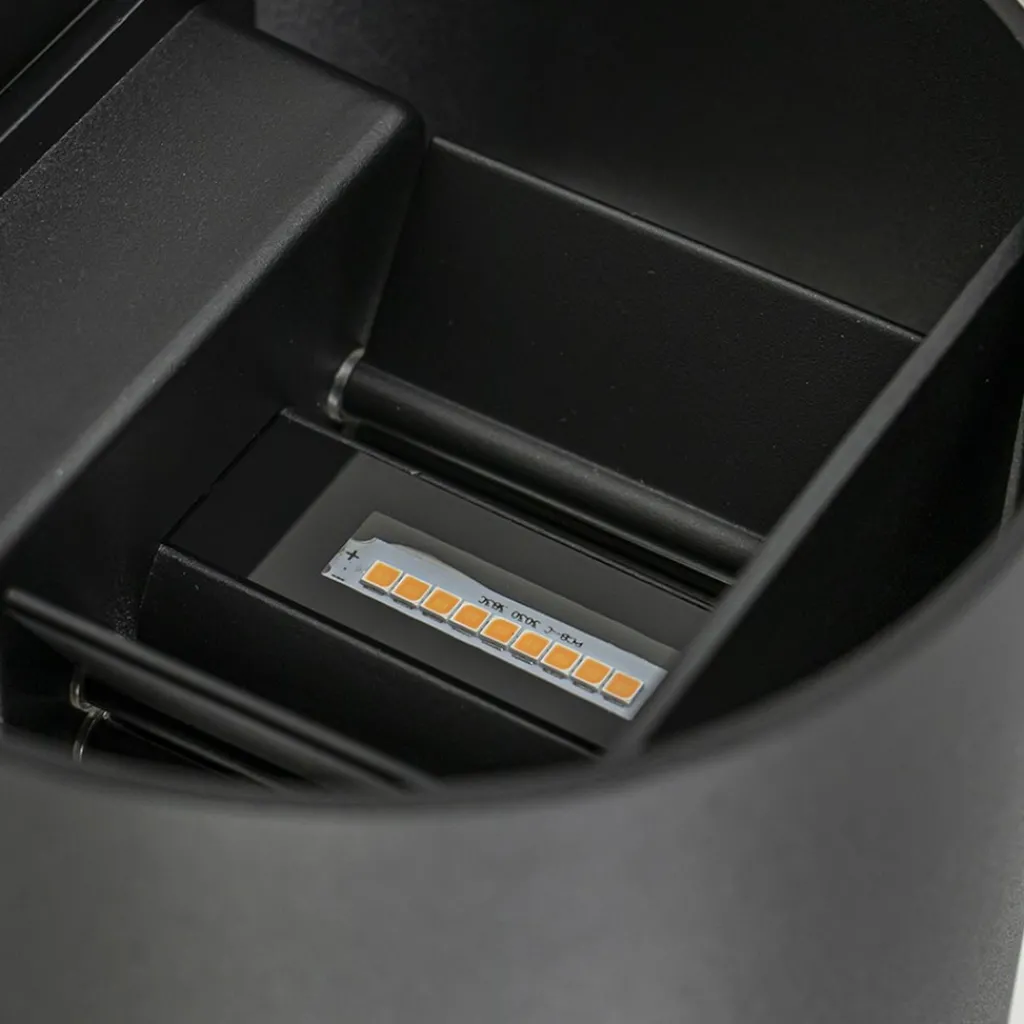 Straluma Wandlamp Davos afgerond zwart IP54 2700k> Wandlampen|Buitenlampen