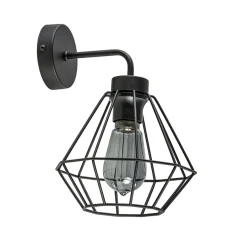 Straluma Wandlamp draadkorf zwart> Wandlampen|Draadlampen