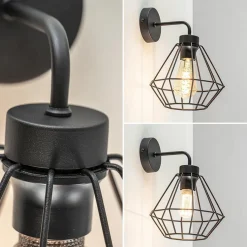 Straluma Wandlamp draadkorf zwart></noscript> Wandlampen|Draadlampen
