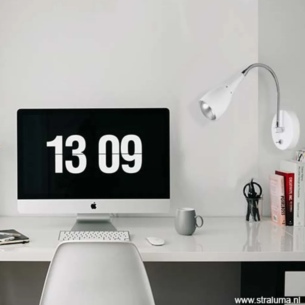 Straluma Wandlamp Elite verstelbaar nikkel wit> Bedlampjes|Kinderlampen