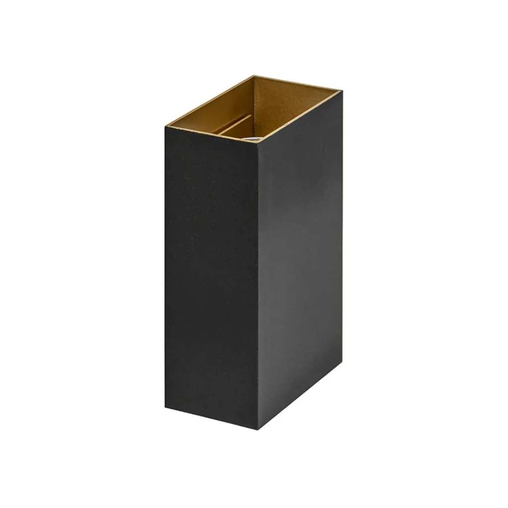 Straluma Wandlamp Eros rechthoek zwart/matgoud 2xgu10> Woonkamerlampen|Slaapkamerlampen