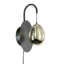 Straluma Wandlamp Golden Egg zwart/goud> Klassieke Verlichting|Woonkamerlampen