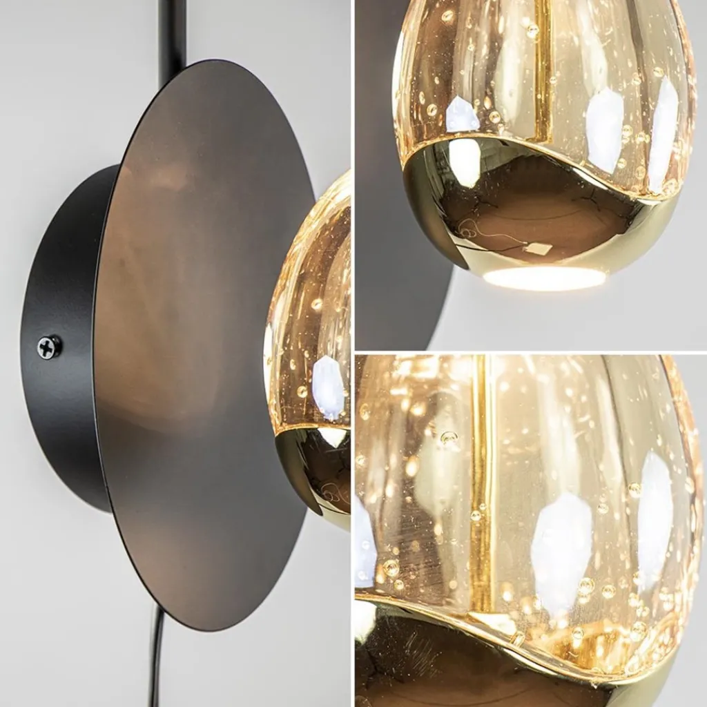 Straluma Wandlamp Golden Egg zwart/goud> Klassieke Verlichting|Woonkamerlampen