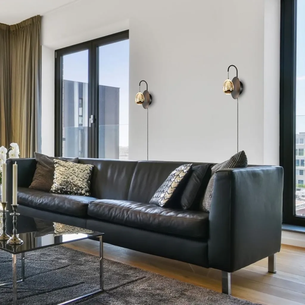 Straluma Wandlamp Golden Egg zwart/goud> Klassieke Verlichting|Woonkamerlampen