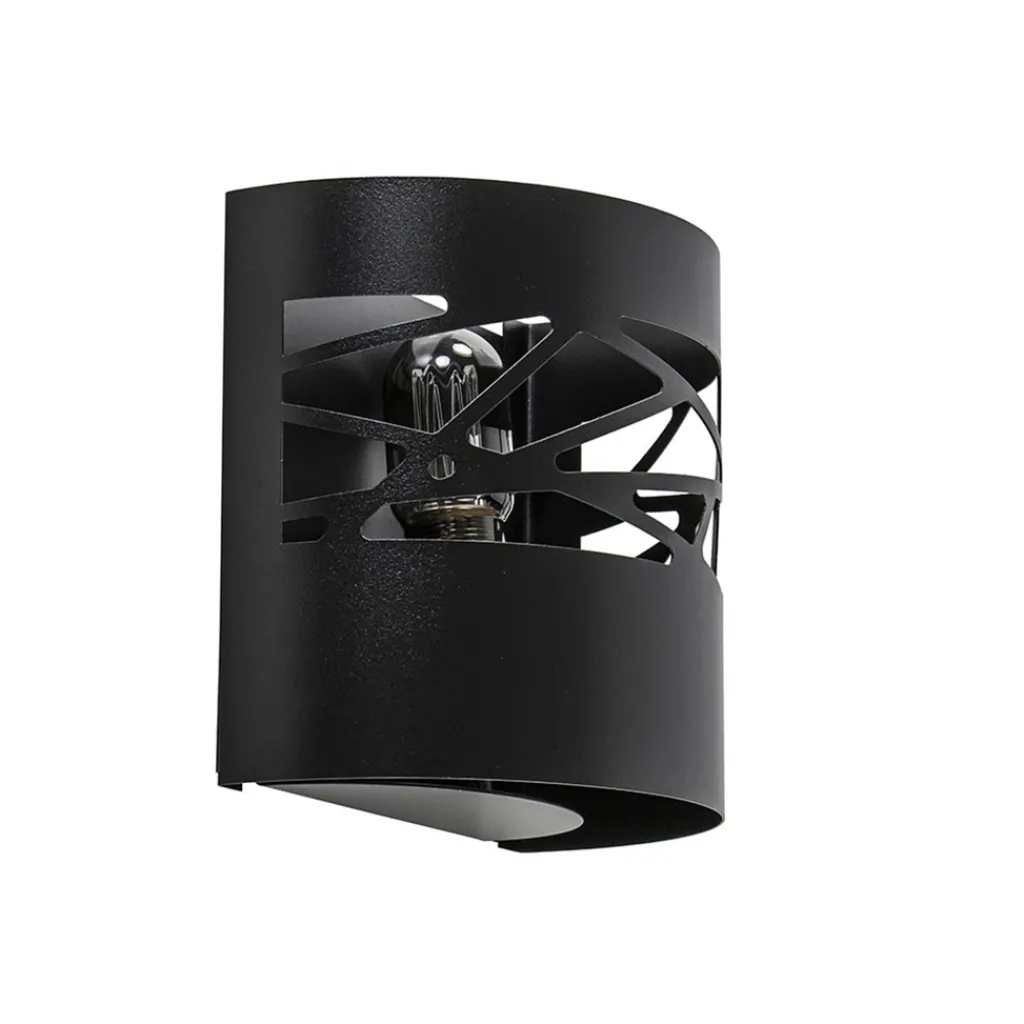 Straluma Wandlamp halve cilinder mat zwart> Wandlampen|Scandinavische Verlichting