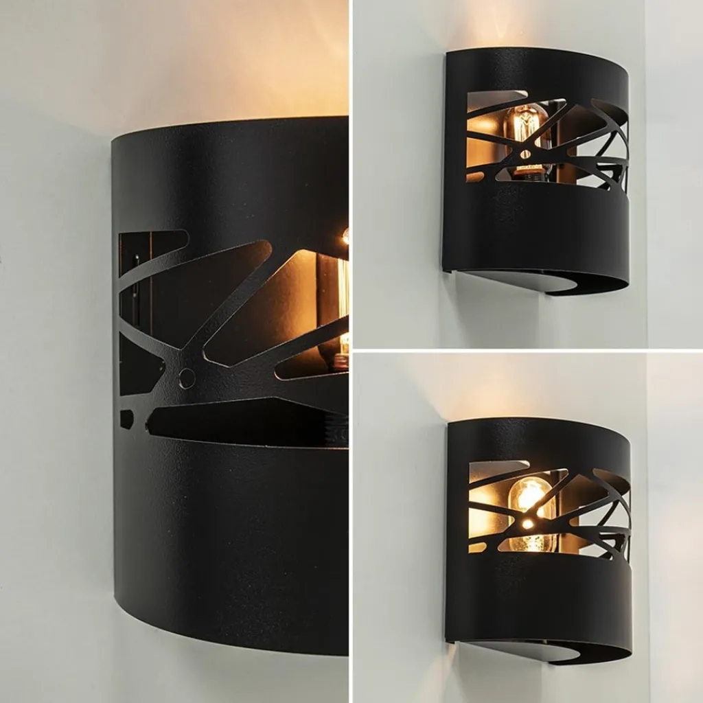 Straluma Wandlamp halve cilinder mat zwart> Wandlampen|Scandinavische Verlichting