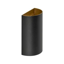 Straluma Wandlamp Hera afgerond zwart/matgoud 2xgu10> Woonkamerlampen|Slaapkamerlampen