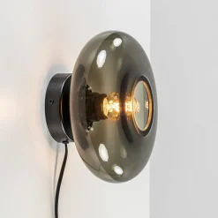 Straluma Wandlamp Hoseki zwart + smoke glas> Wandlampen|Design Verlichting