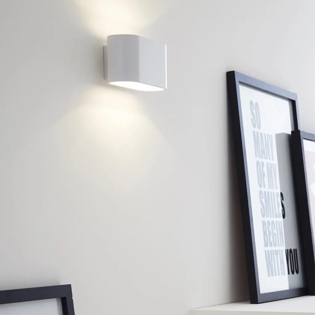 Straluma Wandlamp klein ovaal wit> Woonkamerlampen|Slaapkamerlampen