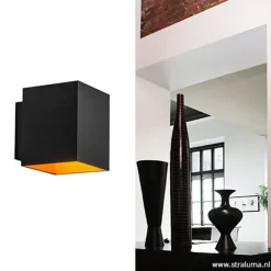 Straluma Wandlamp kubus zwart/goud></noscript> Bedlampjes|Slaapkamerlampen