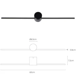 Straluma Wandlamp Mizar 60cm zwart IP44><noscript><img width=