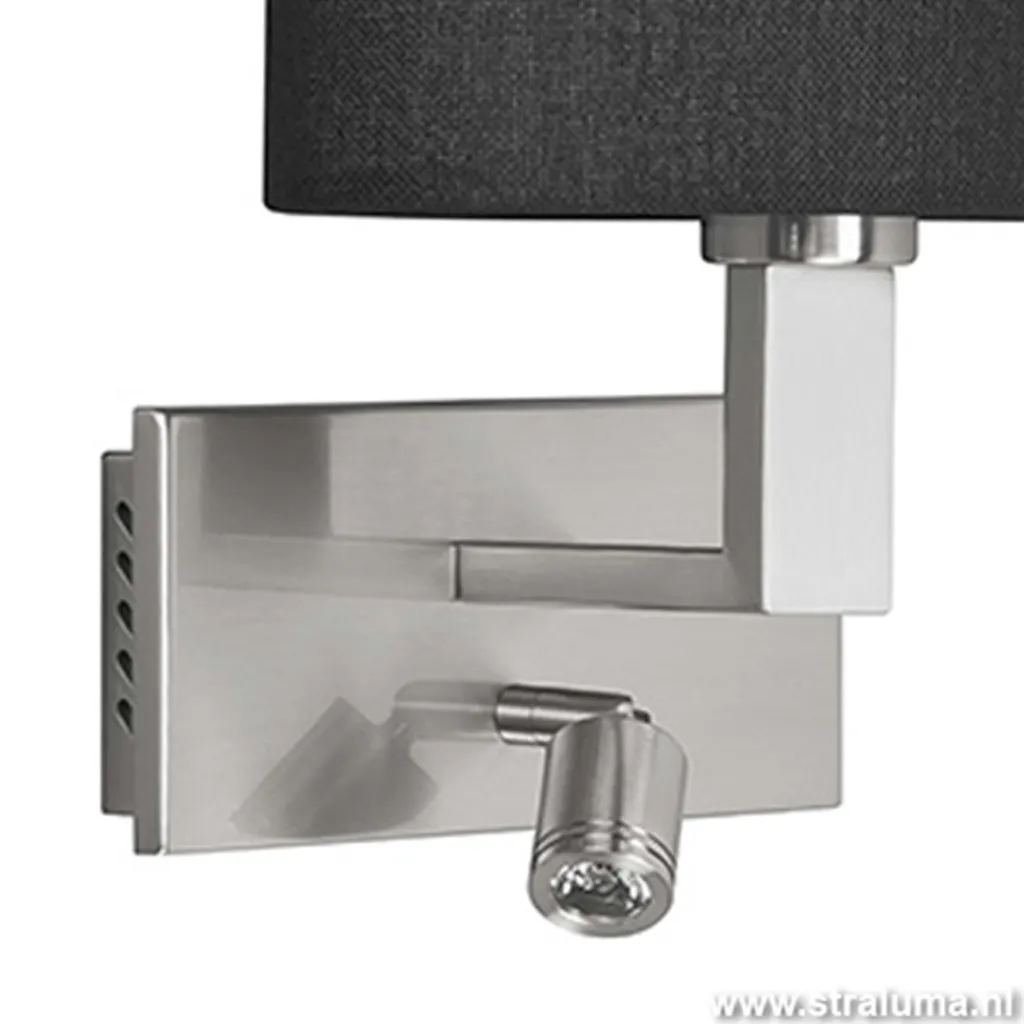 Straluma Wandlamp New Oval kap zwart led> Wandlampen|Bedlampjes