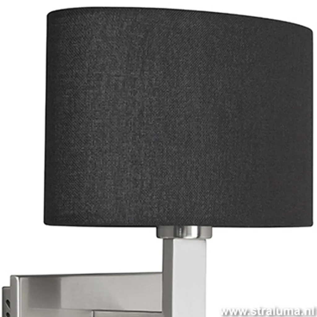 Straluma Wandlamp New Oval kap zwart led> Wandlampen|Bedlampjes
