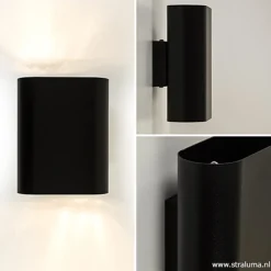 Straluma Wandlamp ovaal zwart 2xe14></noscript> Wandlampen|Woonkamerlampen