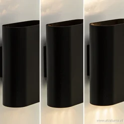 Straluma Wandlamp ovaal zwart 2xe14></noscript> Wandlampen|Woonkamerlampen