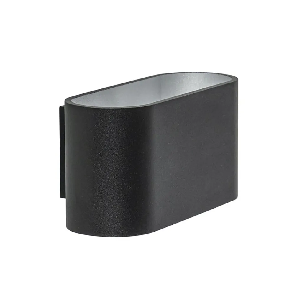 Straluma Wandlamp ovaal zwart/zilver g9> Woonkamerlampen|Slaapkamerlampen