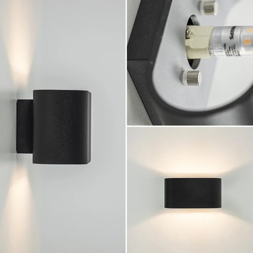 Straluma Wandlamp ovaal zwart/zilver g9> Woonkamerlampen|Slaapkamerlampen