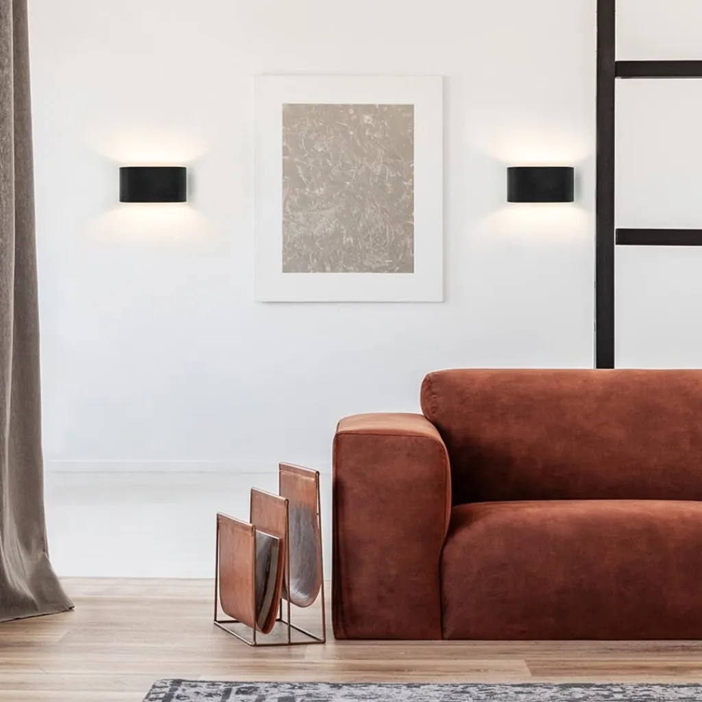 Straluma Wandlamp ovaal zwart/zilver g9> Woonkamerlampen|Slaapkamerlampen