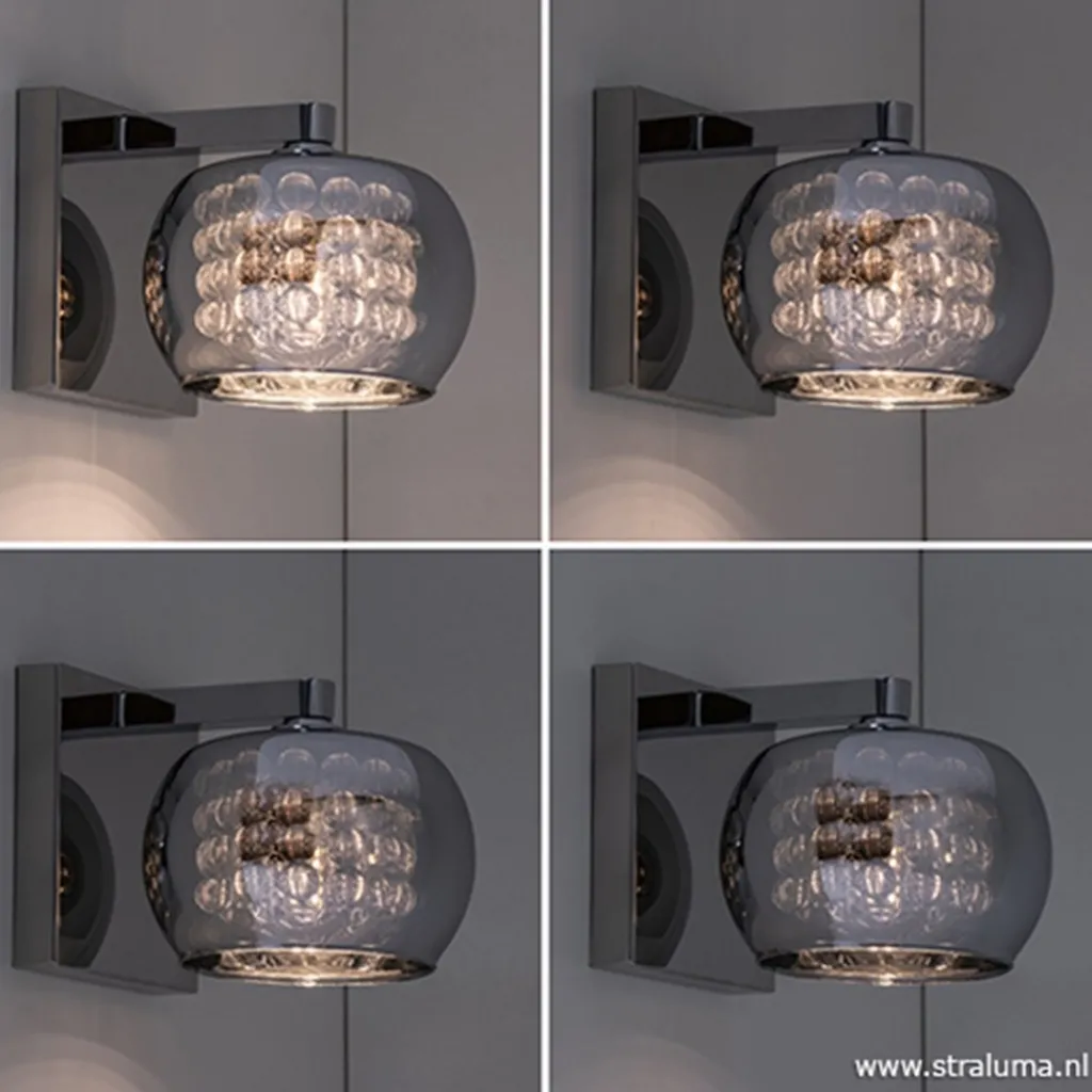 Straluma Wandlamp Pearl glas/chroom> Pearl|Woonkamerlampen