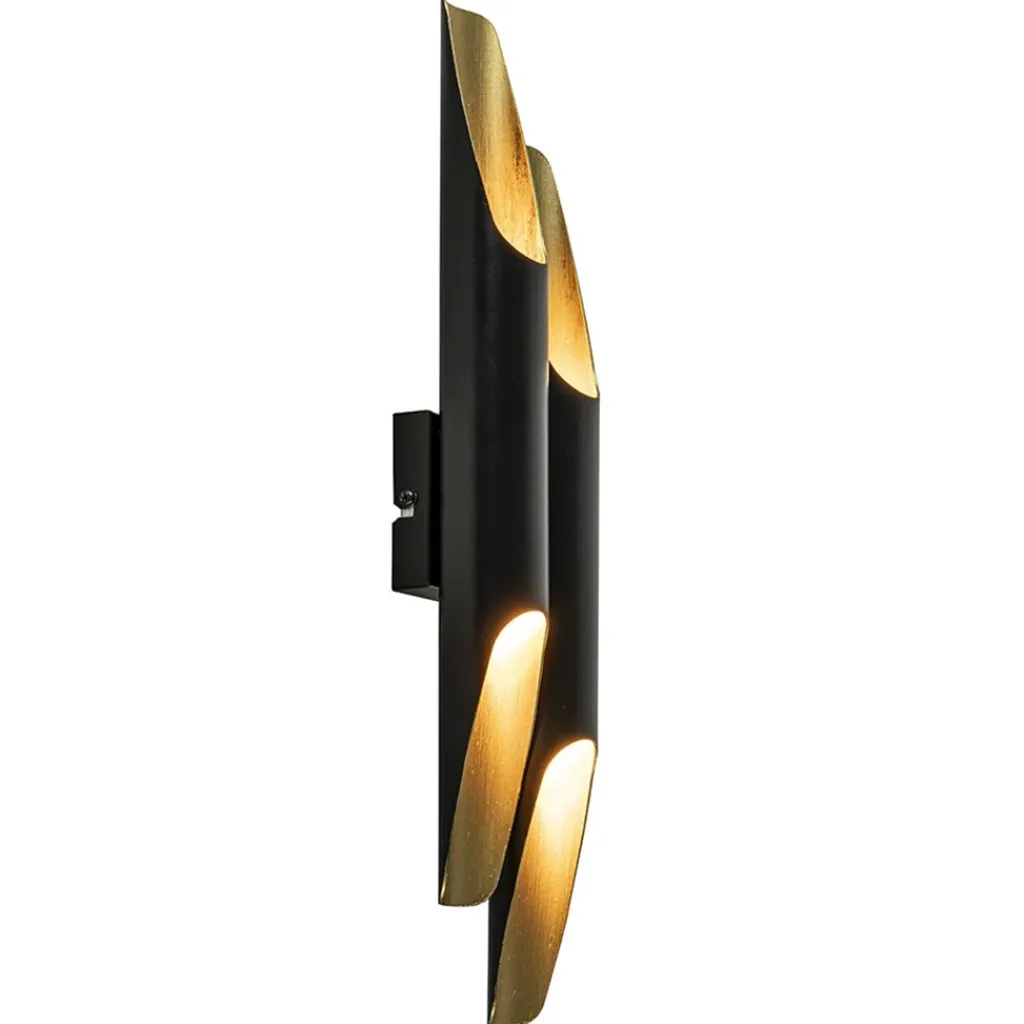 Straluma Wandlamp Pipes 48cm zwart/matgoud> Wandlampen|Design Verlichting