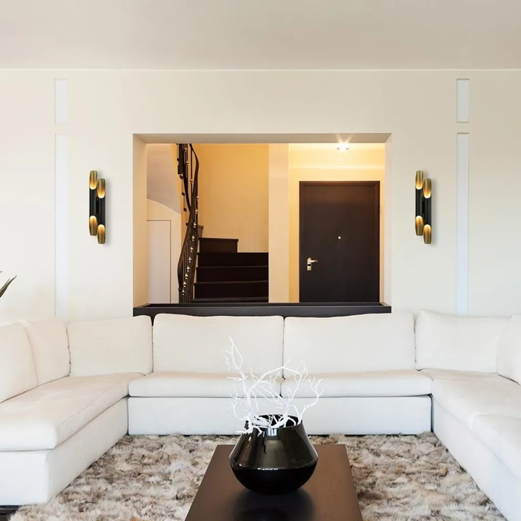 Straluma Wandlamp Pipes 48cm zwart/matgoud> Wandlampen|Design Verlichting