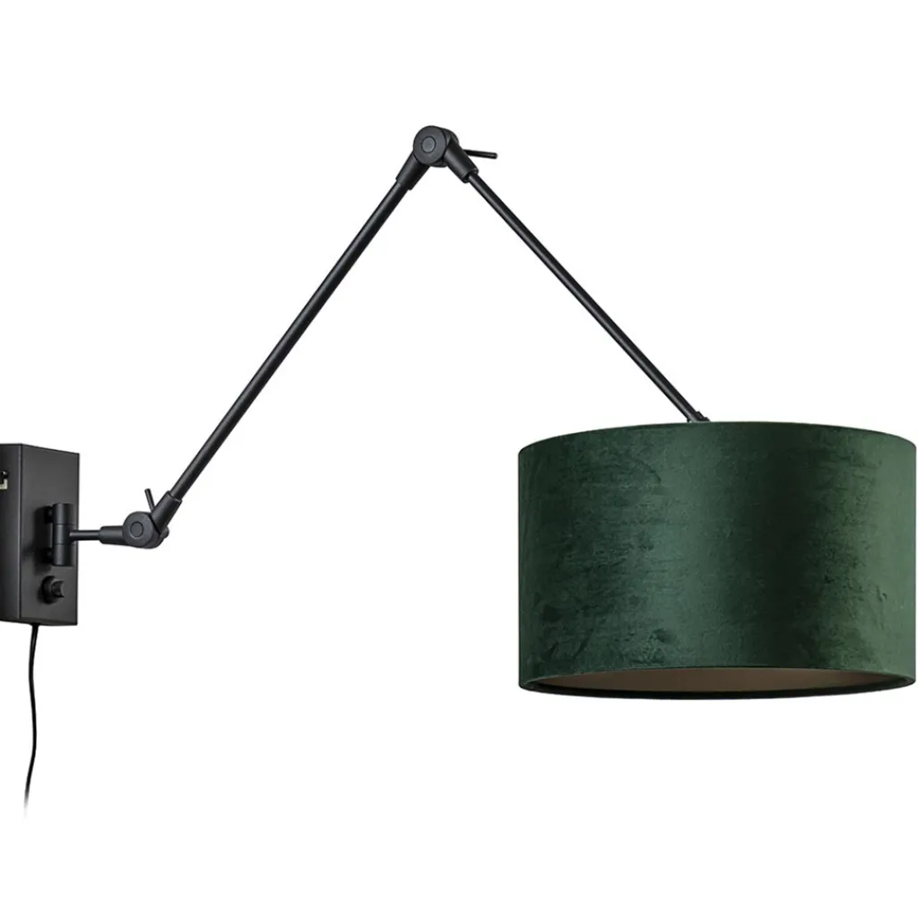 Straluma Wandlamp Prestige Chic zwart/kap groen> Schemerlampen|Woonkamerlampen