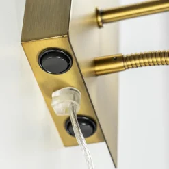 Straluma Wandlamp Regina antiek brons met leesarm exclusief kap></noscript> Wandlampen|Bedlampjes