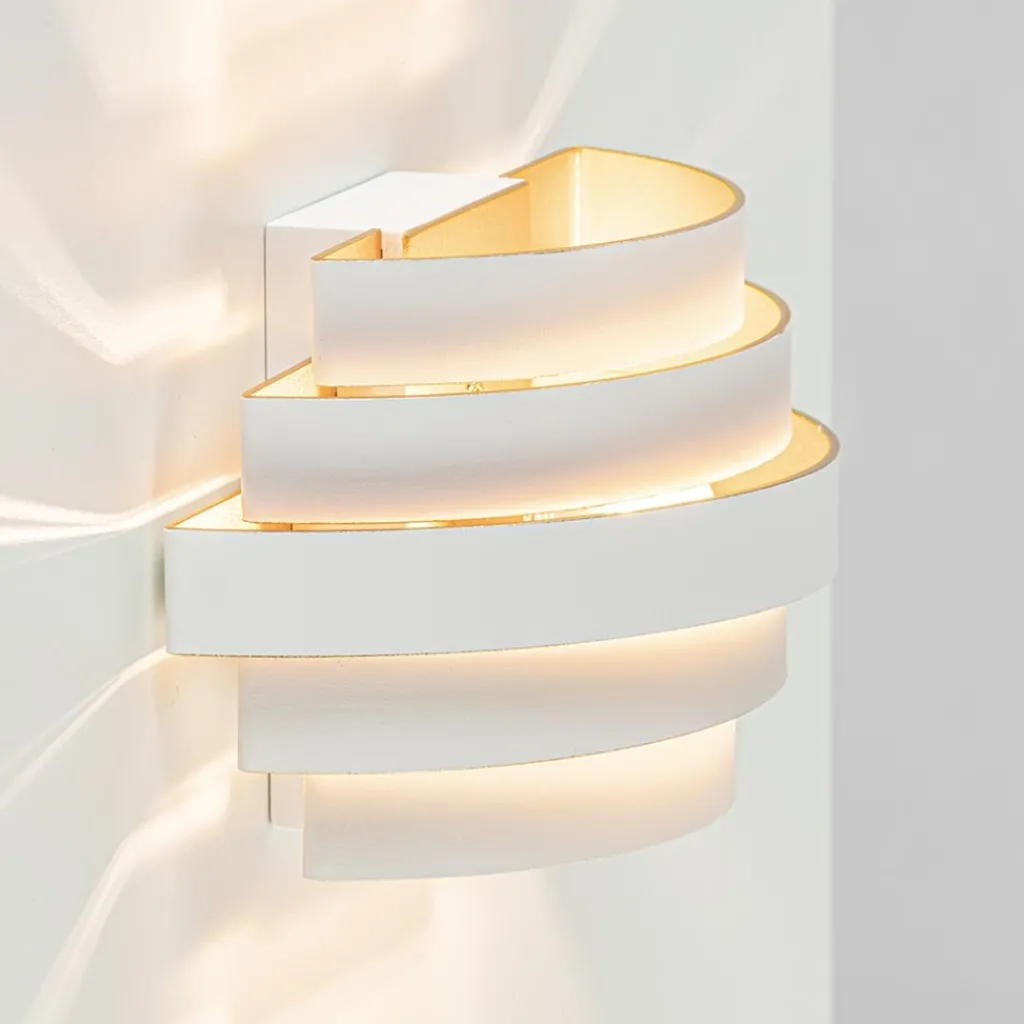 Straluma Wandlamp Scudo klein wit/goud> Woonkamerlampen|Slaapkamerlampen