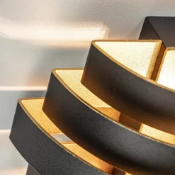 Straluma Wandlamp Scudo zwart/goud 20cm><noscript><img width=