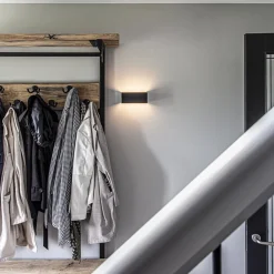 Straluma Wandlamp Stretto zwart 20cm></noscript> Wandlampen|Woonkamerlampen