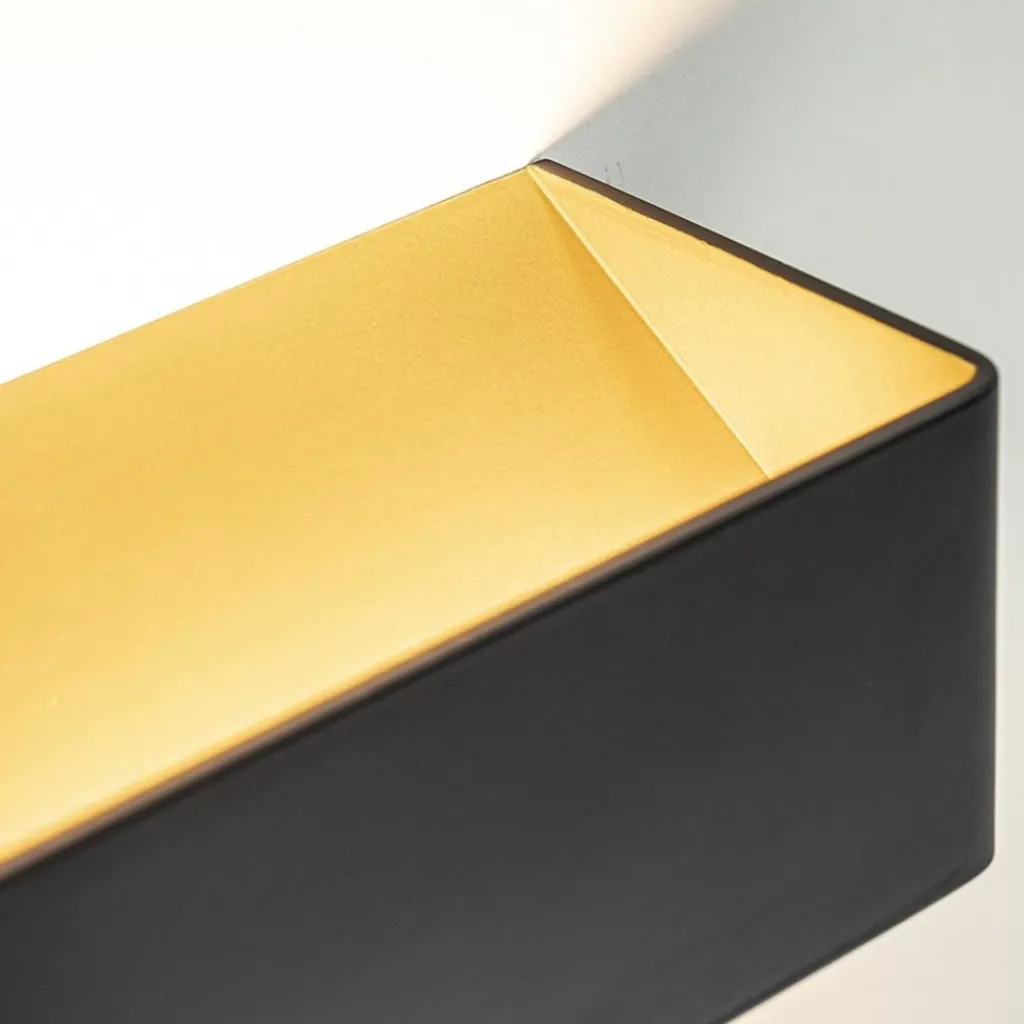 Straluma Wandlamp Stretto zwart/goud 20cm> Wandlampen|Halverlichting