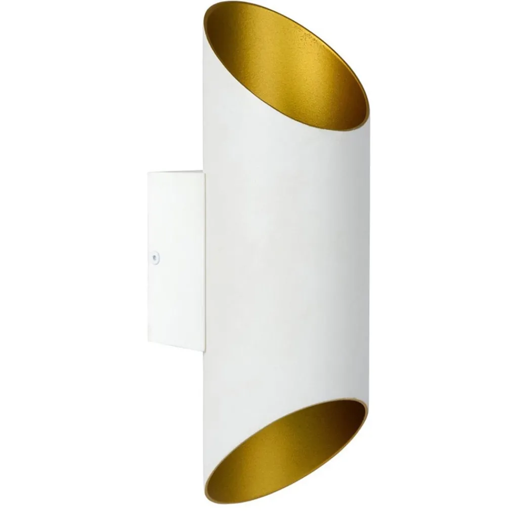 Straluma Wandlamp up+down cilinder wit/goud> Wandlampen|Design Verlichting