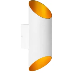 Straluma Wandlamp up+down cilinder wit/goud> Wandlampen|Design Verlichting