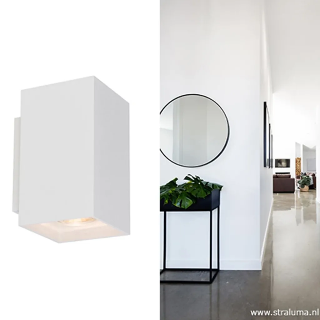 Straluma Wandlamp wit rechthoek up+down gu10> Bedlampjes|Decoratieve Verlichting